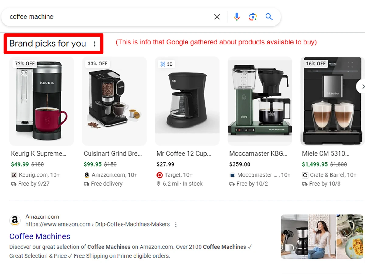 Google Product Carousels Displaying Brand Picks for You