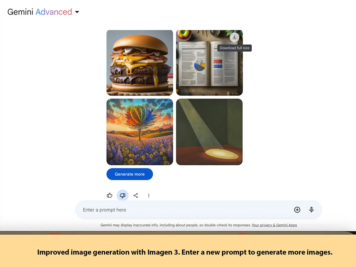 Genimi Advanced Uses Imagen 3 for AI image generation