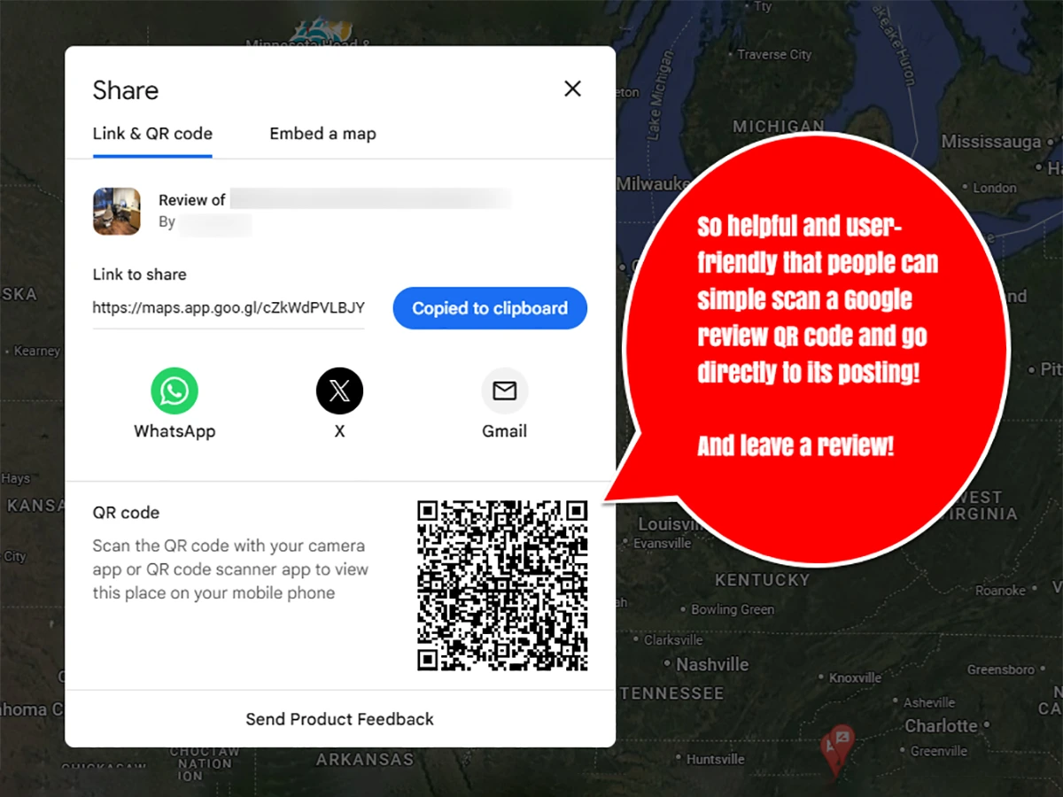 Google Maps QR code to help healthcare patients leave a review