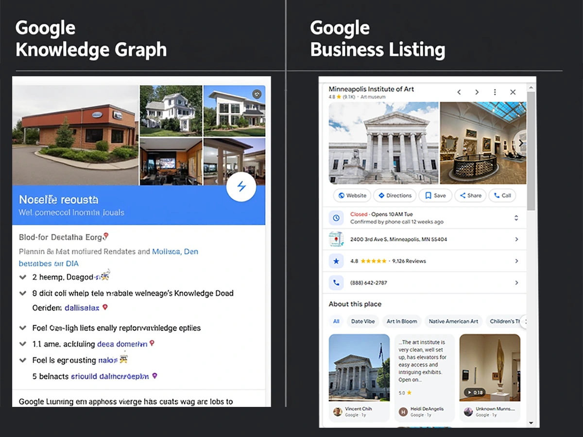 Telling a Google Knowlege Panel from a Google Business Listing